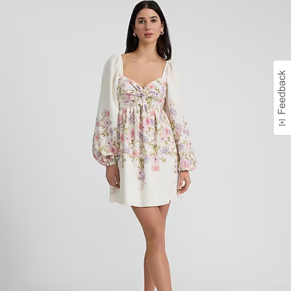 Floral Print White Dress